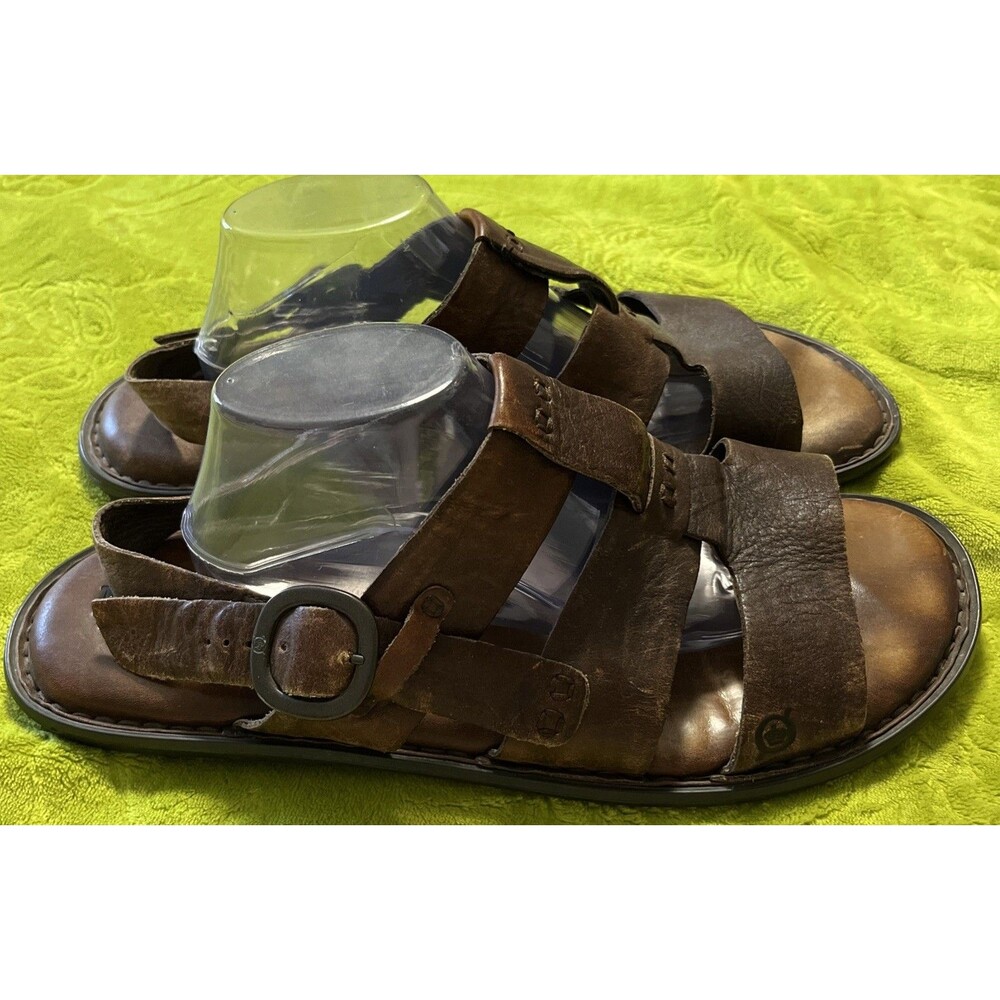 Born Dark Brown Men's Fisherman Handcrafted Artisan Leather Sandal Size 14 #6333